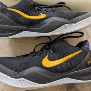 Nike Yellow and Black Low-Top Sneakers with Breathable Mesh